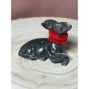 Hand Carved Mini Deer Fawn Stone Figure Sculpture